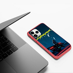 Чехол iPhone 11 Pro матовый КИБЕРПАНК 2077, цвет: 3D-красный — фото 2