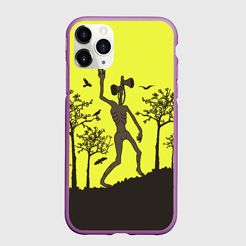 Чехол iPhone 11 Pro матовый Siren Head / 3D-Фиолетовый – фото 1