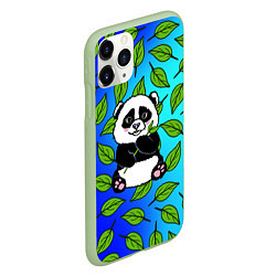 Чехол iPhone 11 Pro матовый Панда, цвет: 3D-салатовый — фото 2