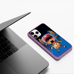 Чехол iPhone 11 Pro матовый One Piece Тони Чоппер, цвет: 3D-фиолетовый — фото 2