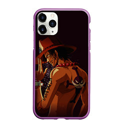 Чехол iPhone 11 Pro матовый One Piece Портгас Д Эйс, цвет: 3D-фиолетовый