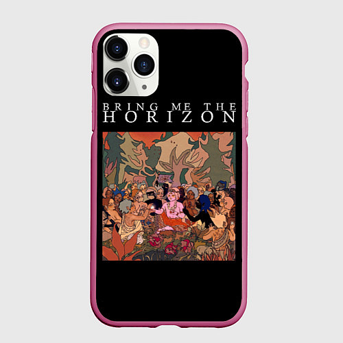 Чехол iPhone 11 Pro матовый BRING ME THE HORIZON / 3D-Малиновый – фото 1