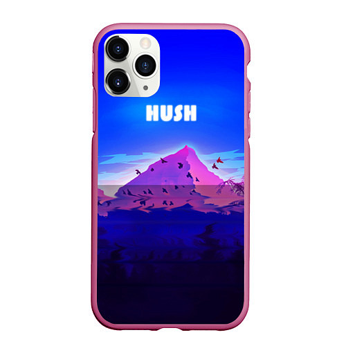 Чехол iPhone 11 Pro матовый HUSH / 3D-Малиновый – фото 1