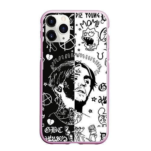 Чехол iPhone 11 Pro матовый LIL PEEP / 3D-Розовый – фото 1