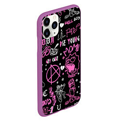 Чехол iPhone 11 Pro матовый LIL PEEP, цвет: 3D-фиолетовый — фото 2