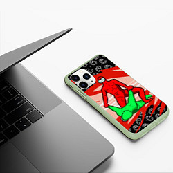 Чехол iPhone 11 Pro матовый MASTER AMONG US, цвет: 3D-салатовый — фото 2