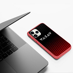 Чехол iPhone 11 Pro матовый Ведьмак, цвет: 3D-красный — фото 2
