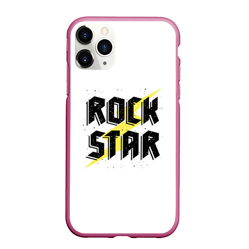 Чехол iPhone 11 Pro матовый Rock star / 3D-Малиновый – фото 1
