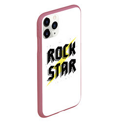Чехол iPhone 11 Pro матовый Rock star, цвет: 3D-малиновый — фото 2