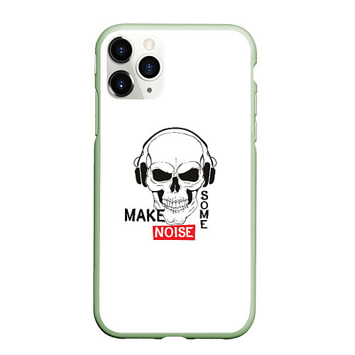 Чехол iPhone 11 Pro матовый Make some noise / 3D-Салатовый – фото 1