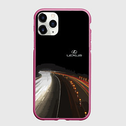 Чехол iPhone 11 Pro матовый Night route, цвет: 3D-малиновый