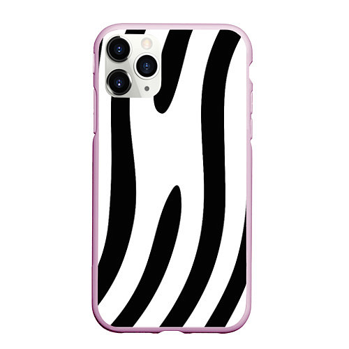 Чехол iPhone 11 Pro матовый ЧБ / 3D-Розовый – фото 1