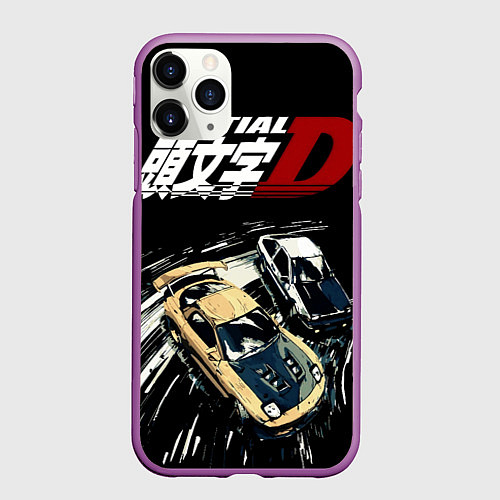 Чехол iPhone 11 Pro матовый Initial D Z / 3D-Фиолетовый – фото 1