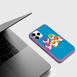 Чехол iPhone 11 Pro матовый Baby Shark, цвет: 3D-фиолетовый — фото 2