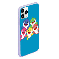 Чехол iPhone 11 Pro матовый Baby Shark, цвет: 3D-светло-сиреневый — фото 2