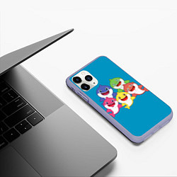 Чехол iPhone 11 Pro матовый Baby Shark, цвет: 3D-светло-сиреневый — фото 2