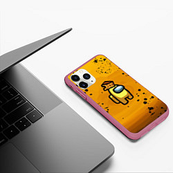 Чехол iPhone 11 Pro матовый Among Us Cheese Z, цвет: 3D-малиновый — фото 2