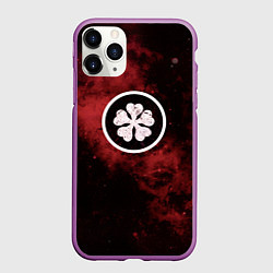 Чехол iPhone 11 Pro матовый Черный клевер, цвет: 3D-фиолетовый