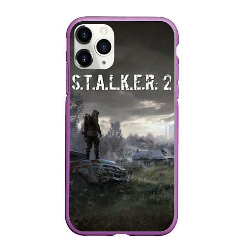 Чехол iPhone 11 Pro матовый STALKER 2 / 3D-Фиолетовый – фото 1