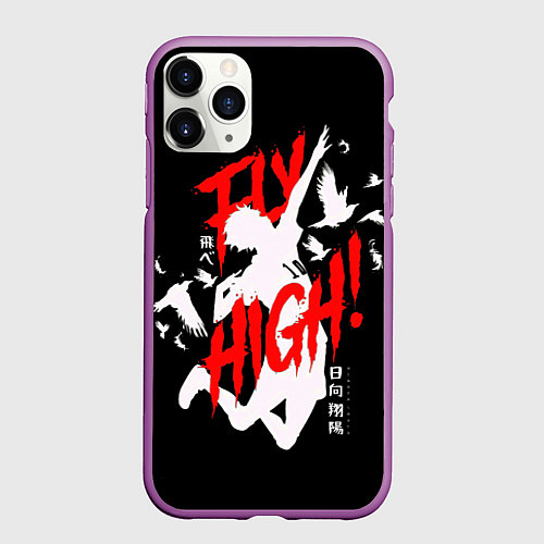 Чехол iPhone 11 Pro матовый Haikyuu Haikyu Haikuu ! / 3D-Фиолетовый – фото 1