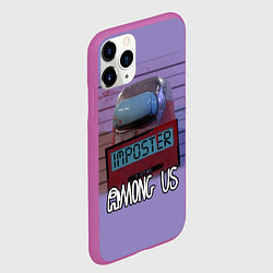 Чехол iPhone 11 Pro матовый AMONG US, цвет: 3D-фиолетовый — фото 2