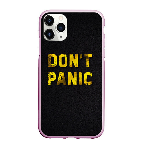 Чехол iPhone 11 Pro матовый DONT PANIC / 3D-Розовый – фото 1