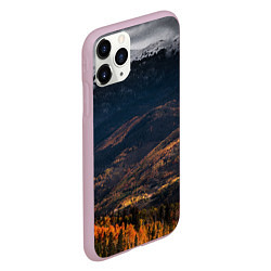 Чехол iPhone 11 Pro матовый Горы, цвет: 3D-розовый — фото 2