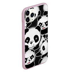 Чехол iPhone 11 Pro матовый Смешные панды, цвет: 3D-розовый — фото 2