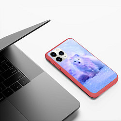 Чехол iPhone 11 Pro матовый Полярная Лисица, цвет: 3D-красный — фото 2