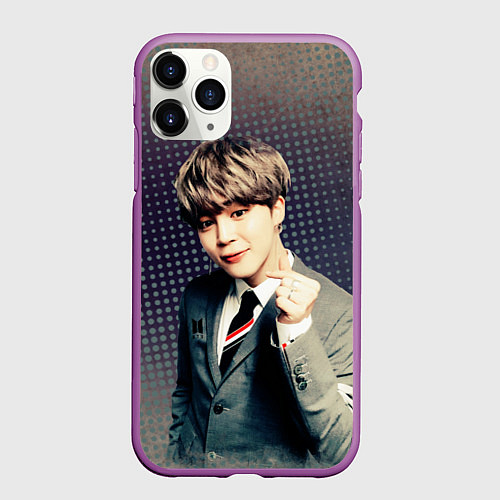 Чехол iPhone 11 Pro матовый BTS Jimin / 3D-Фиолетовый – фото 1