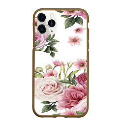 Чехол iPhone 11 Pro матовый Розовые розы