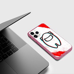 Чехол iPhone 11 Pro матовый AMONG US АМОНГ АС, цвет: 3D-малиновый — фото 2