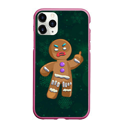 Чехол iPhone 11 Pro матовый Пряник, цвет: 3D-малиновый