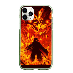 Чехол iPhone 11 Pro матовый Клинок, рассекающий демонов, цвет: 3D-салатовый