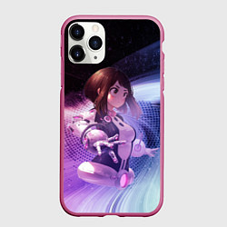 Чехол iPhone 11 Pro матовый Урарака, Очако, цвет: 3D-малиновый