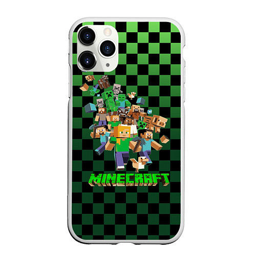 Чехол iPhone 11 Pro матовый Minecraft / 3D-Белый – фото 1