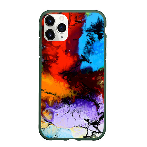 Чехол iPhone 11 Pro матовый Импрессия / 3D-Темно-зеленый – фото 1