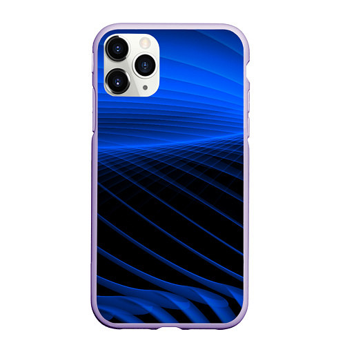 Чехол iPhone 11 Pro матовый Неоновые лучи / 3D-Светло-сиреневый – фото 1