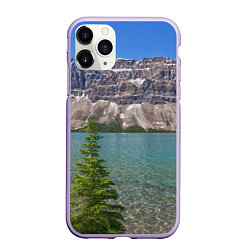 Чехол iPhone 11 Pro матовый Горное озеро, цвет: 3D-светло-сиреневый