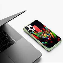 Чехол iPhone 11 Pro матовый MINECRAFT GAME S, цвет: 3D-салатовый — фото 2