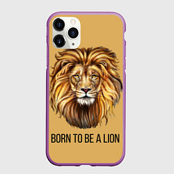 Чехол iPhone 11 Pro матовый Рождённый быть львом, цвет: 3D-фиолетовый