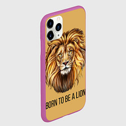 Чехол iPhone 11 Pro матовый Рождённый быть львом, цвет: 3D-фиолетовый — фото 2