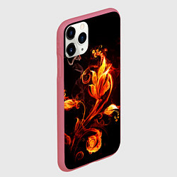 Чехол iPhone 11 Pro матовый Огненный цветок, цвет: 3D-малиновый — фото 2