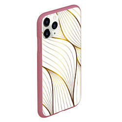 Чехол iPhone 11 Pro матовый Белые лепестки, цвет: 3D-малиновый — фото 2