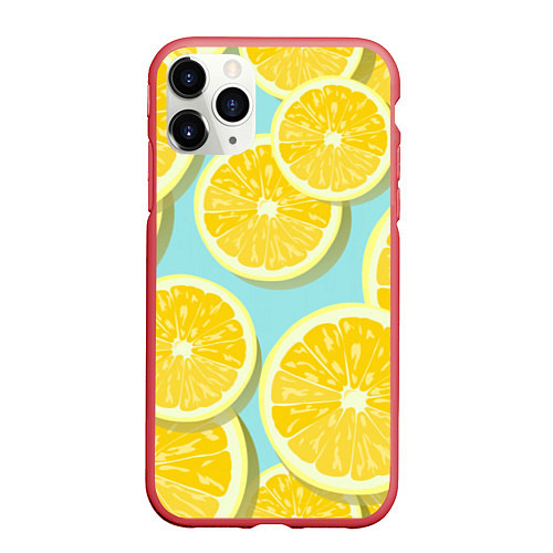 Чехол iPhone 11 Pro матовый Лимончики / 3D-Красный – фото 1