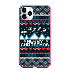 Чехол iPhone 11 Pro матовый Свитер Merry Christmas