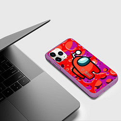 Чехол iPhone 11 Pro матовый Among us, цвет: 3D-фиолетовый — фото 2