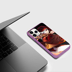 Чехол iPhone 11 Pro матовый КЛИНОК РАССЕКАЮЩИЙ ДЕМОНОВ, цвет: 3D-фиолетовый — фото 2