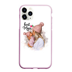 Чехол iPhone 11 Pro матовый Best Mom, цвет: 3D-розовый