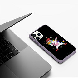 Чехол iPhone 11 Pro матовый Unicorn Dab, цвет: 3D-серый — фото 2